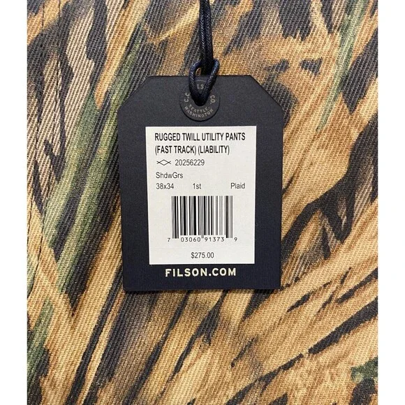 Filson Rugged Twill Mossy Oak Camo Utility Mens 38X34 20256229 ShadowGrass Pants - Picture 12 of 13